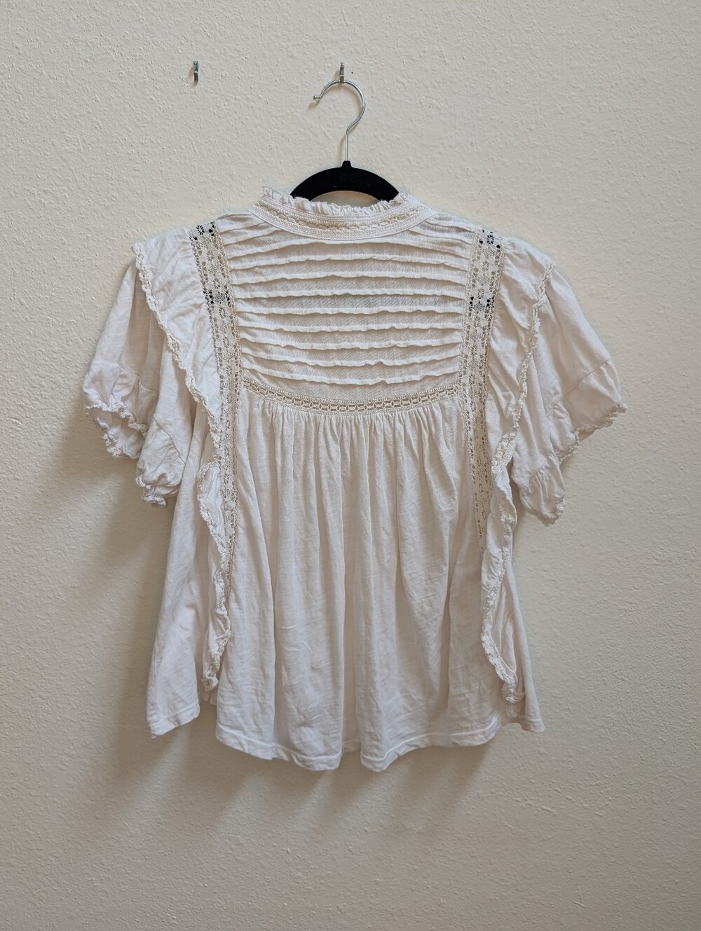 Free People Le Femme Lace Ruffle Top